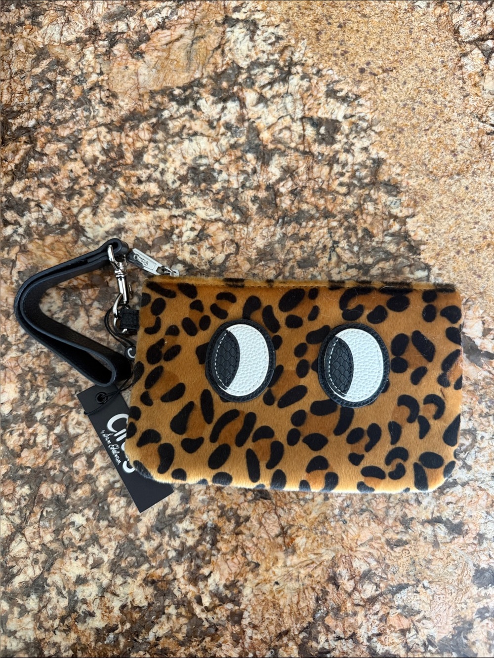 Circus by Sam Edelman Black Pebbled Leather Clutch Wristlet